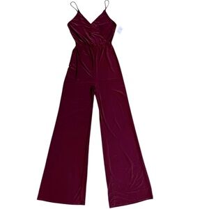 Charlotte Russe Burgundy Jumpsuit | Small